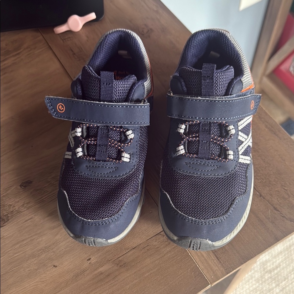 Navy Kids Shoes with Velcro Strap